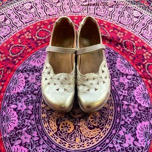Naot MaryJanes Metallic Champagne
